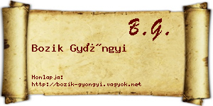 Bozik Gyöngyi névjegykártya