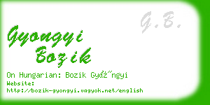 gyongyi bozik business card